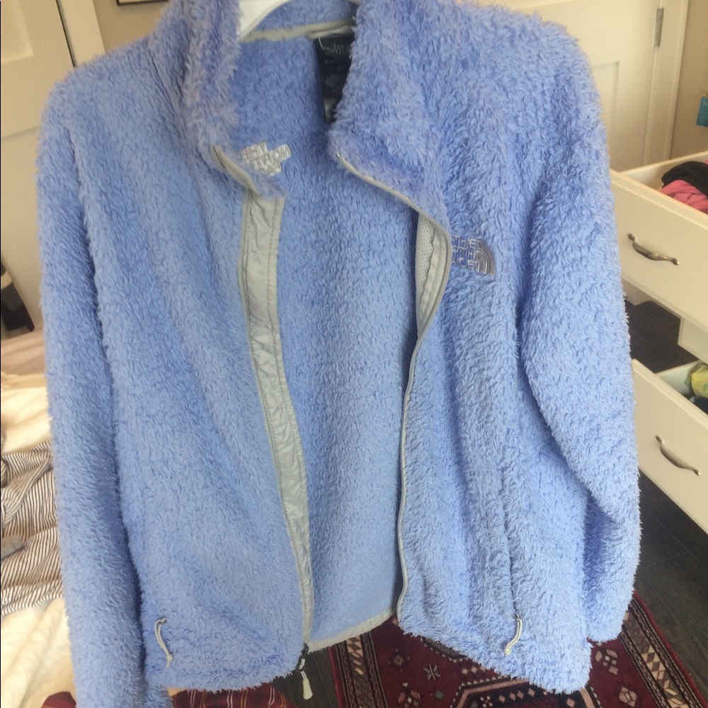 North face blue / lilac fuzzy soft jacket